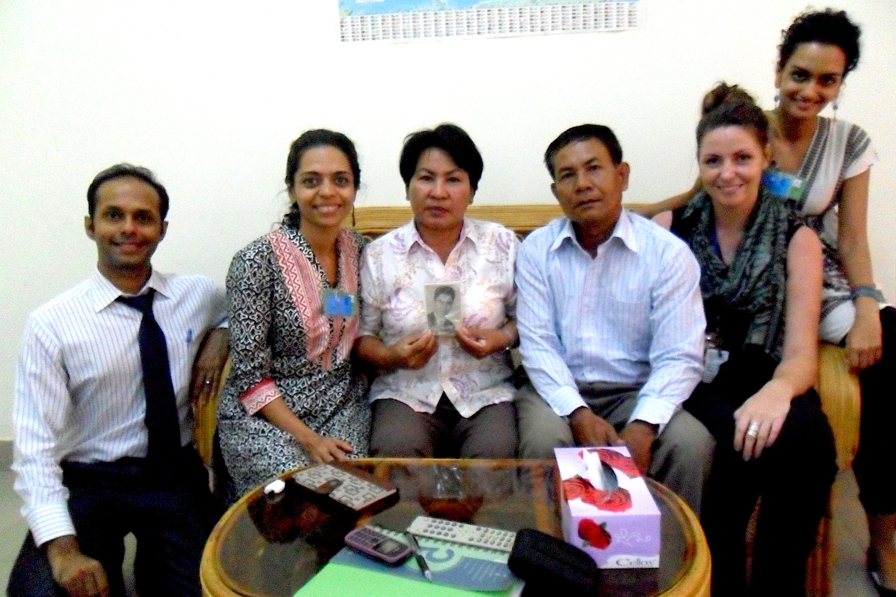 Members of AJA with Khmer Krom civil party Chau Ny and his wife San Sophum, after he testified in November 2012 (the first and only Khmer Krom to testify at the ECCC).